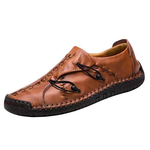 

Men's Spring & Summer Casual Daily Loafers & Slip-Ons PU Non-slipping Black / Yellow / Brown