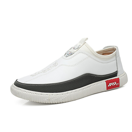 

Men's Fall / Spring & Summer Classic / Chinoiserie Daily Outdoor Sneakers Walking Shoes Patent Leather Non-slipping Wear Proof White / Black