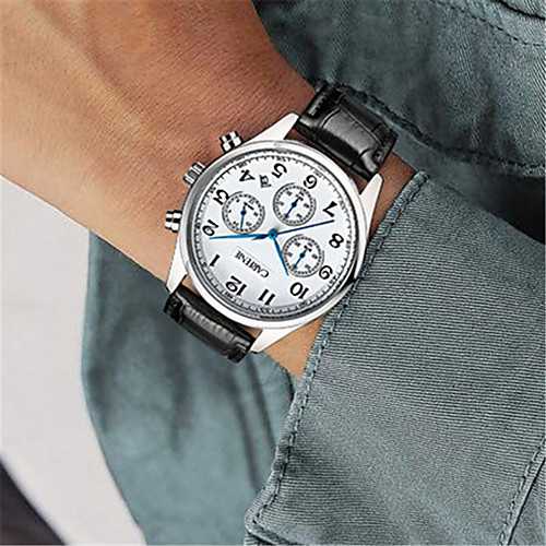 

Men's Dress Watch Quartz Stainless Steel Leather 30 m Water Resistant / Waterproof Calendar / date / day Noctilucent Analog Fashion Cool - Gold Silver Black / White One Year Battery Life