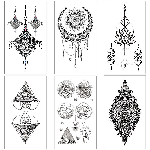 

6 pcs Temporary Tattoos Water Resistant / Waterproof / Mini Style / Safety Face / Body / Hand Water-Transfer Sticker Body Painting Colors