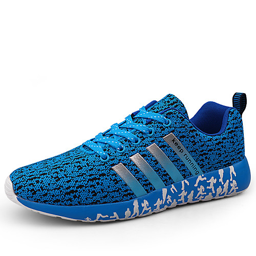 

Men's Fall Sporty / Casual Daily Outdoor Trainers / Athletic Shoes Running Shoes / Walking Shoes Tissage Volant Breathable Non-slipping Shock Absorbing Black and White / Black / Red / Blue Color Block