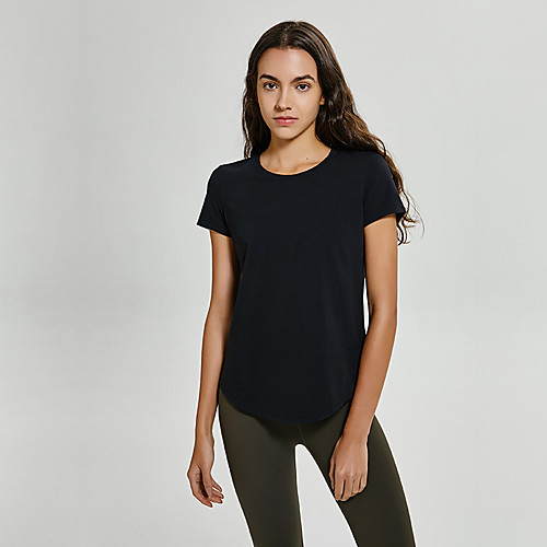 

Women's Elastane Running T-Shirt Workout Shirt Round Neck Running Active Training Fitness Breathable Quick Dry Soft Sportswear Tee / T-shirt Top Short Sleeve Activewear Stretchy
