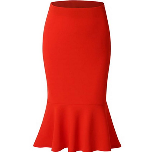 

Women's Daily Wear Basic Bodycon Skirts Solid Colored Black Red Royal Blue