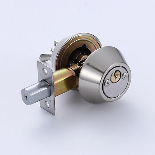 

102 Double Head Lock Stainless Steel Color Lock Single Double Head Door Lock Big Head Lock Channel Lock Fixed Lock Indoor Door Lock