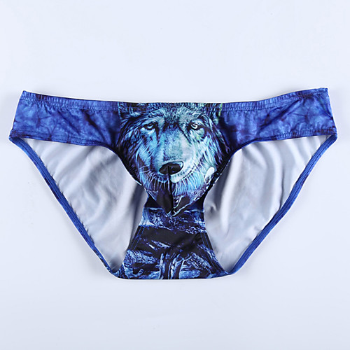 

Men's Print Briefs Underwear - Normal Low Waist Light Blue Blue Black M L XL