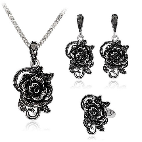 

Women's Jewelry Set Classic Flower Stylish Gold Plated Earrings Jewelry Silver For Anniversary Party Evening Festival 1 set