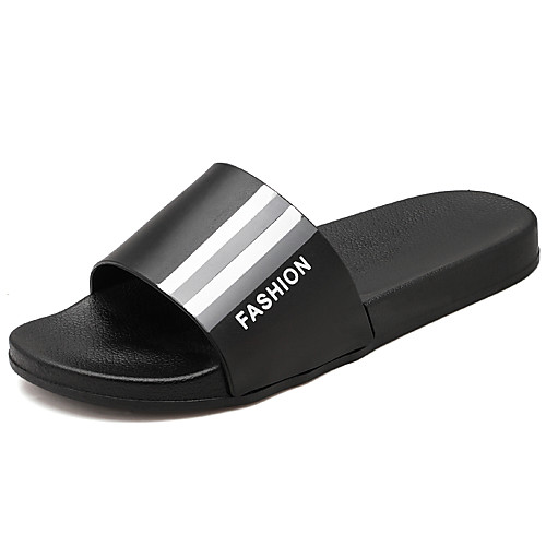 

Men's Summer Casual Daily Slippers & Flip-Flops PVC Breathable Black