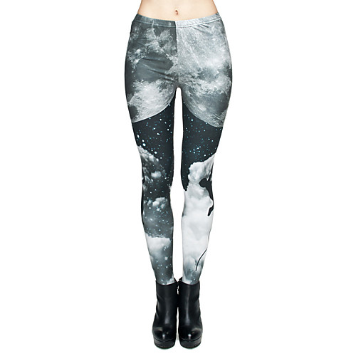 

Women's Yoga Pants 3D Print Dark Gray Elastane Yoga Running Fitness Tights Leggings Sport Activewear Quick Dry Tummy Control Butt Lift Moisture Wicking High Elasticity Skinny