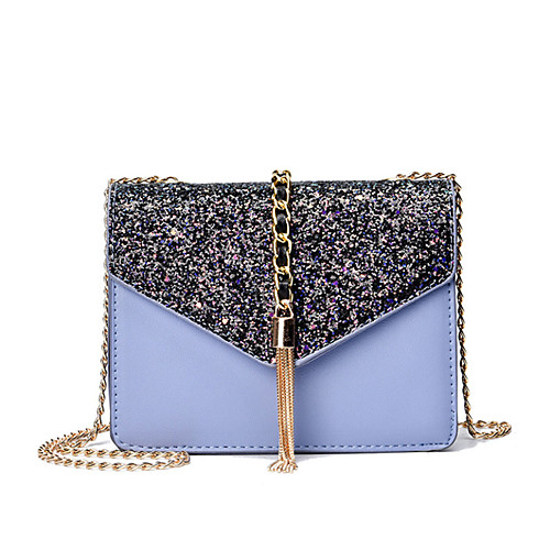 

Women's Tassel / Chain Polyester / PU Crossbody Bag 2020 Solid Color White / Black / Purple