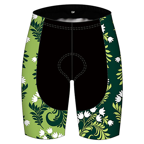 

21Grams Men's Cycling Shorts Bike Bottoms Quick Dry Sports Floral Botanical Black / Green Mountain Bike MTB Road Bike Cycling Clothing Apparel Bike Wear / Stretchy