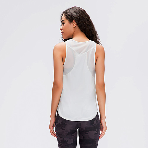 

Women's Yoga Top Patchwork Fashion Pink Green Gray Nylon Mesh Running Fitness Gym Workout Vest / Gilet Top Sport Activewear Breathable Comfort Quick Dry Stretchy