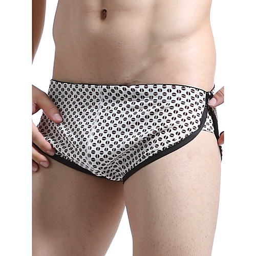 

Men's Print Briefs Underwear - Normal Low Waist Brown S M L