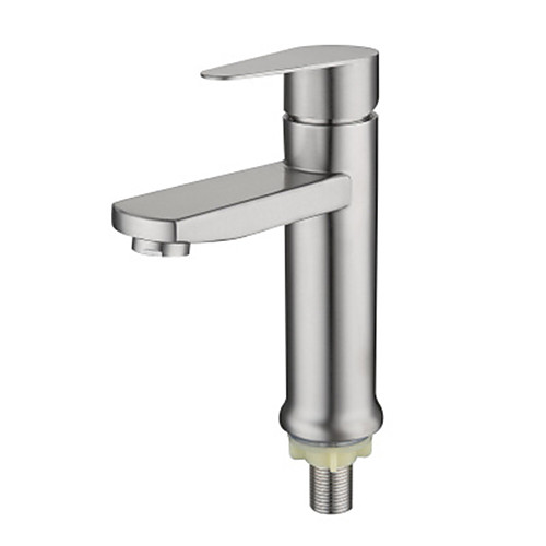 

304 stainless steel basin single cold water faucet bathroom brushed wash basin hand basin single cold water faucet without hose