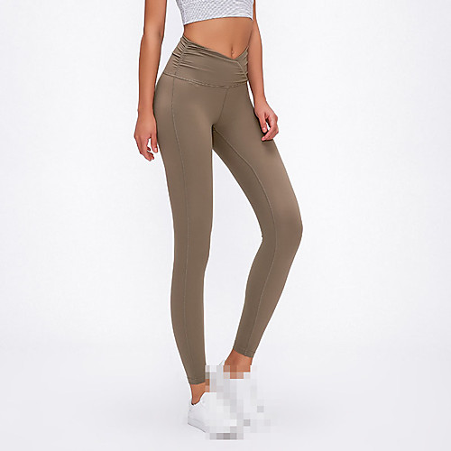 

Women's Leggings Running Tights Compression Pants Elastane Sports Bottoms Running Jogging Training Breathable Quick Dry Tummy Control Solid Colored Black Grey Green Blue Brown / Stretchy