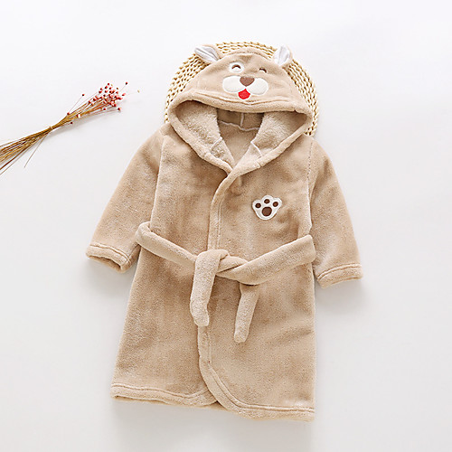 

Kid's Kigurumi Pajamas Bathrobe Oodie Dog Onesie Pajamas Flannel Fabric Yellow / Pink / Coffee Cosplay For Boys and Girls Animal Sleepwear Cartoon Festival / Holiday Costumes / Bath Robe / Bath Robe