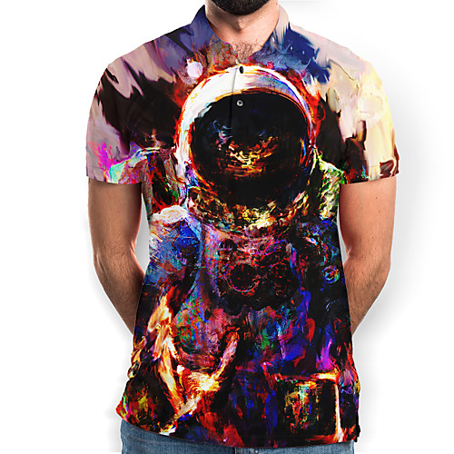 

Men's Galaxy Graphic Print Polo Daily Rainbow