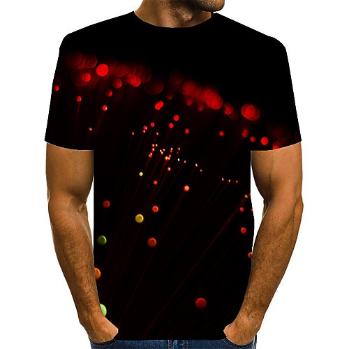 

Men's Plus Size 3D Print T-shirt Basic Daily Round Neck Black / Short Sleeve