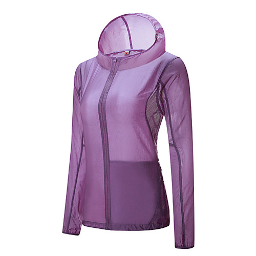 

Women's Hiking Skin Jacket Hiking Jacket Summer Outdoor Waterproof Sunscreen Breathable Quick Dry Jacket Hoodie Top Running Hunting Fishing Light Purple / Fuchsia / Pink / Blue
