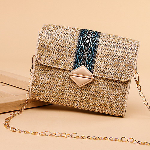 

Women's Straw Crossbody Bag Solid Color Brown / Beige