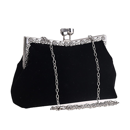 

Women's Crystals / Chain Polyester Evening Bag Solid Color Red / Black