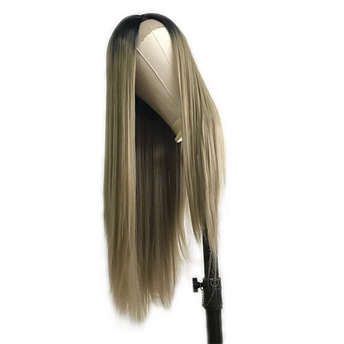 

Synthetic Lace Front Wig Straight Middle Part Lace Front Wig Blonde Ombre Long Ombre Blonde Synthetic Hair 18-26 inch Women's Cosplay Soft Party Blonde Ombre