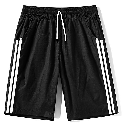 

Men's Sporty Basic Plus Size Daily Going out Slim Sweatpants Shorts Pants - Striped Solid Colored Fantastic Beasts, Sporty Print Breathable Spring Summer Black Khaki Gray US32 / UK32 / EU40 / US34