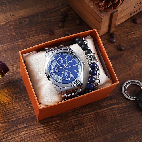 

Men's Steel Band Watches Quartz Titanium Alloy Silver Chronograph New Design Casual Watch Analog Classic Fashion - Blue