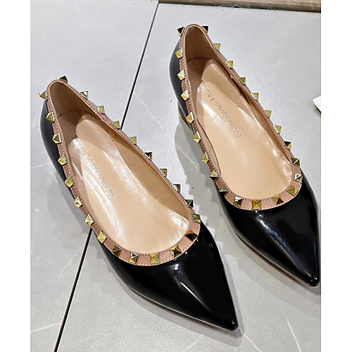 

Women's Sandals Summer Chunky Heel Pointed Toe Daily PU White / Black / Champagne