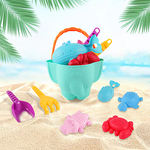 

Beach Toy Beach Sand Toys Set Outdoor Water Toys Sand Molds Sand Shovel Tool Kits Sand Toys Kids Silicone Summer Pool Toys 7 pcs Boys' Girls'