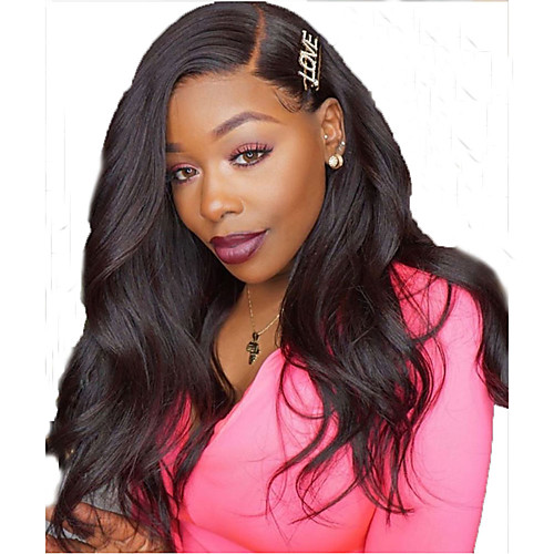 

Human Hair Lace Front Wig Free Part style Brazilian Hair Wavy Body Wave Black Wig 130% Density with Baby Hair Natural Hairline For Black Women 100% Virgin 100% Hand Tied Women's Long Human Hair Lace