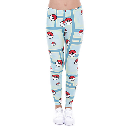 

Women's Yoga Pants 3D Print Light Blue Elastane Yoga Running Fitness Tights Leggings Sport Activewear Quick Dry Tummy Control Butt Lift Moisture Wicking High Elasticity Skinny