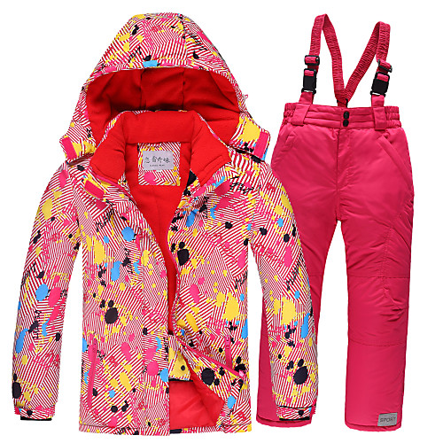 

Girls' Ski Jacket Ski / Snow Pants Skiing Camping / Hiking Winter Sports Waterproof Windproof Warm Polyester Warm Top Warm Pants Clothing Suit Ski Wear / Kids