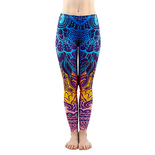 

Women's Yoga Pants 3D Print Purple Elastane Yoga Running Fitness Tights Leggings Sport Activewear Quick Dry Tummy Control Butt Lift Moisture Wicking High Elasticity Skinny