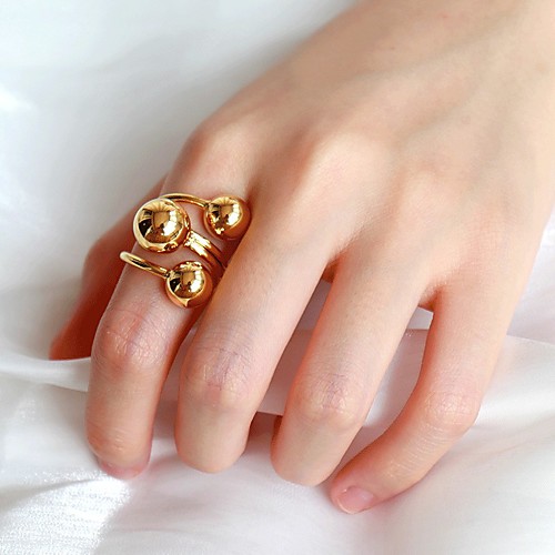 

Women's Adjustable Ring 1pc Gold Silver Alloy Geometric Stylish European Party Gift Jewelry Geometrical Cool