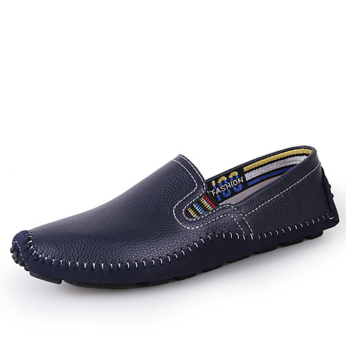 

Men's Summer Casual Daily Loafers & Slip-Ons Cowhide / PU Non-slipping White / Black / Blue