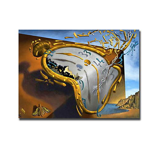 

Print Rolled Canvas Prints - Abstract Still Life Modern Art Prints Art Clock By Salvador Dali Poster Painting Abstract Modern Printed Wall Art Pictures Cuadros For Living Room Home Decor