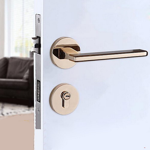 

Chinese Style Zinc Alloy Door Villa Retro Solid Wood Mechanical Bedroom Black All Copper Precision Cast Mute Door Lock