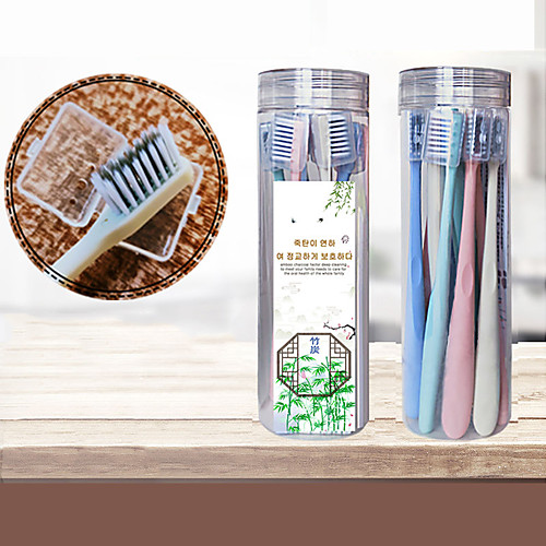 

8 Pack Toothbrushes Soft Bristles Biodegradable Natural Charcoal Floss-Tip Bristles Toothbrushes BPA Free Whitening Therapy