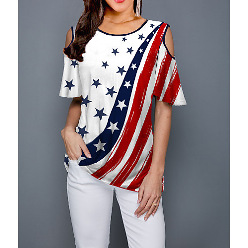 

Women's Rainbow National Flag Print T-shirt Daily Rainbow