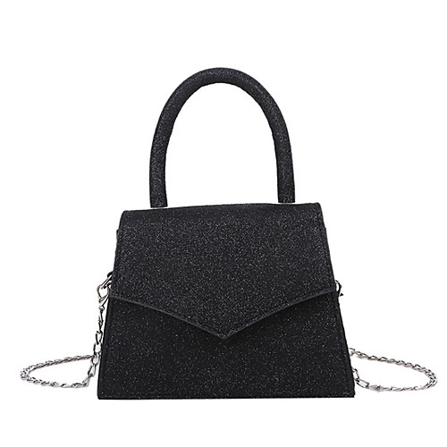 

Women's Sequin / Chain Polyester / PU Top Handle Bag 2020 Solid Color Black / Khaki / Gray