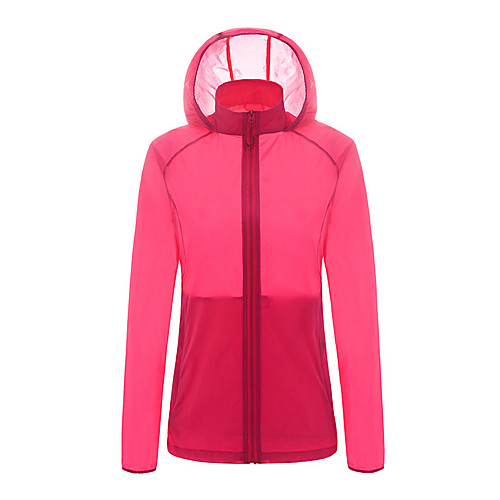 

Women's Hiking Skin Jacket Hiking Jacket Summer Outdoor Waterproof Sunscreen Breathable Quick Dry Jacket Hoodie Top Running Hunting Fishing Light Purple / Fuchsia / Light Blue