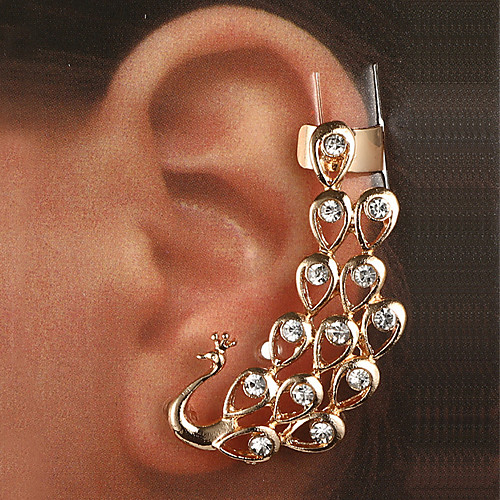 

Women's Clear Ear Cuff Earrings Hollow Out Peacock Boho Trendy Ethnic Gothic Fashion Imitation Diamond Earrings Jewelry Gold / Silver For Gift Daily Club Festival 1pc