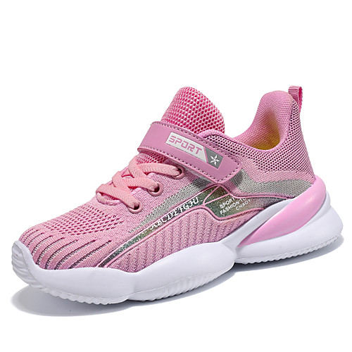 

Girls' Comfort Knit Trainers / Athletic Shoes Big Kids(7years ) Walking Shoes Buckle Peach / Pink Summer / Fall / Slogan