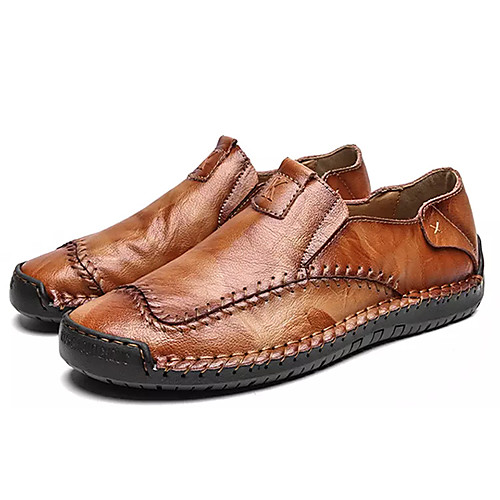 

Men's Spring & Summer Casual Daily Loafers & Slip-Ons PU Non-slipping Light Brown / Dark Brown / Black