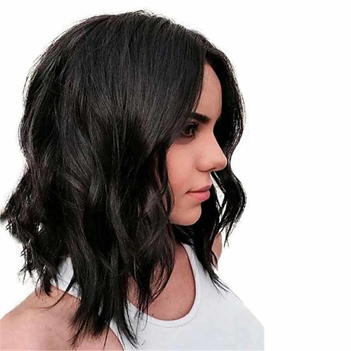 

Synthetic Wig Matte Loose Curl Middle Part Wig Long Natural Black Synthetic Hair 14 inch Women's Fashionable Design Middle Part curling Black
