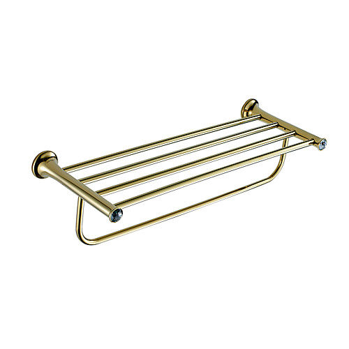 

Bathroom Shelf Contemporary Brass Crystal Bathroom Accessories Golden