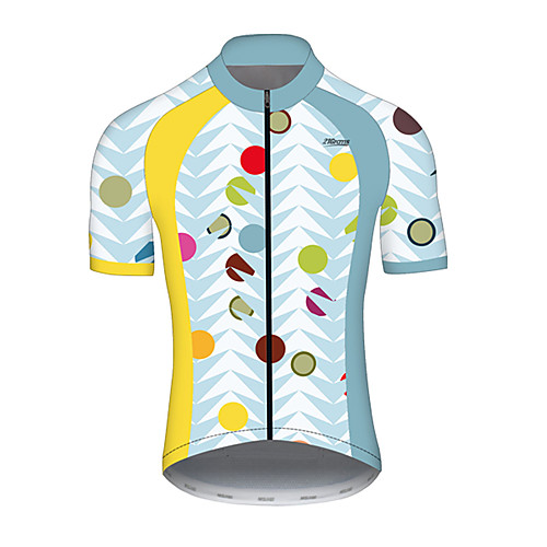 

21Grams Men's Short Sleeve Cycling Jersey Nylon BlueYellow Polka Dot Funny Fruit Bike Jersey Top Mountain Bike MTB Road Bike Cycling Quick Dry Breathable Sports Clothing Apparel / Micro-elastic