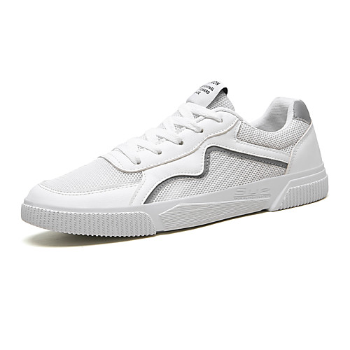 

Men's Fall / Spring & Summer Sporty / Casual Daily Outdoor Sneakers Running Shoes / Walking Shoes Mesh Breathable Non-slipping Shock Absorbing White / Black / Beige Color Block