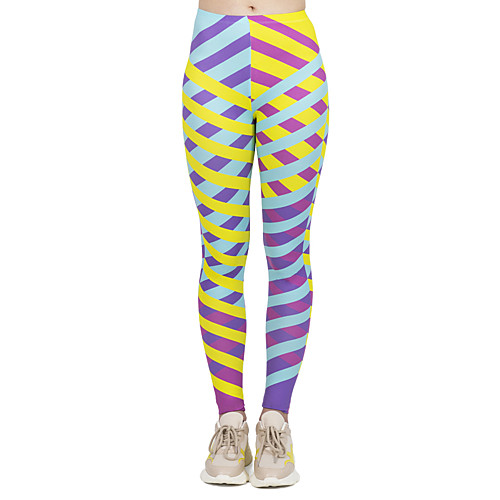 

Women's Yoga Pants 3D Print Yellow Elastane Yoga Running Fitness Tights Leggings Sport Activewear Quick Dry Tummy Control Butt Lift Moisture Wicking High Elasticity Skinny