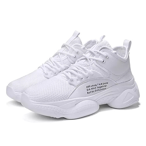 

Men's Spring & Summer Sporty Athletic Trainers / Athletic Shoes Running Shoes PU / Elastic Fabric Non-slipping Light Brown / White / Black